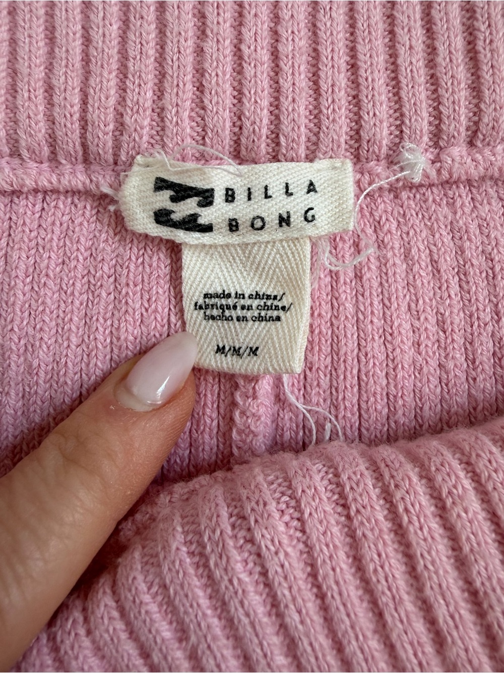 Billabong Pink Ribbed Knit Two-Piece Set - Picture 3 of 4